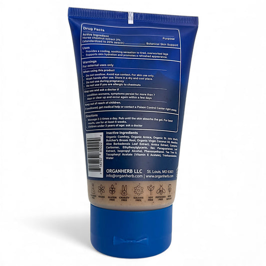 OrganHerb VenoGel Extra Strength 4 oz – Horse Chestnut Gel with Herbal Cooling Relief - OrganHerb