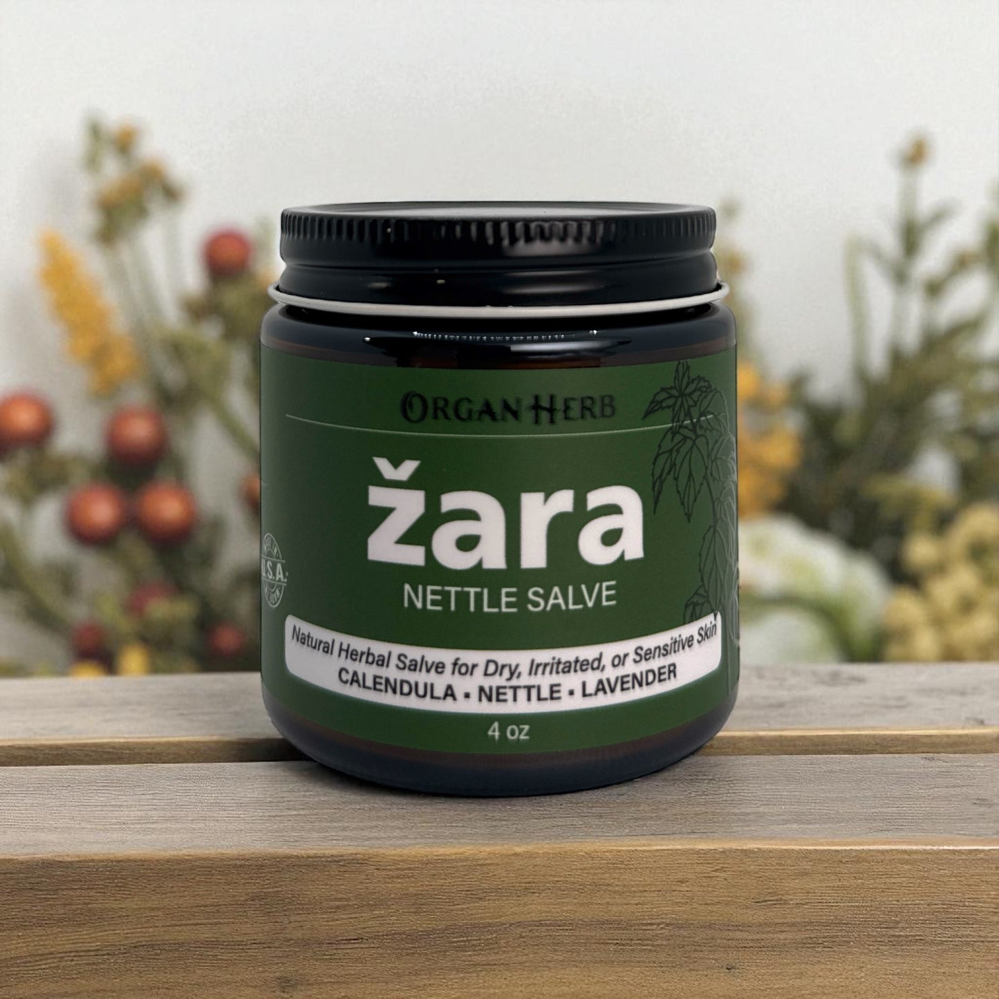 OrganHerb Organic Nettle Salve (Žara-Kopriva) 4 oz – Nourishing Botanical Care for Dry and Irritated Skin