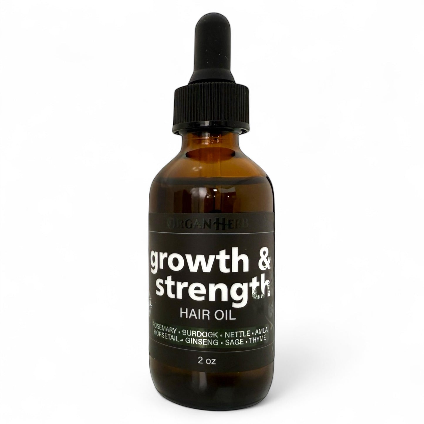 OrganHerb Organic Herbal Hair Oil – Strengthening & Nourishing Blend with Rosemary, Amla, Burdock Root, Nettle & Ginseng – 2 oz - OrganHerb