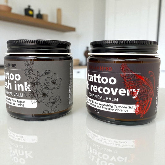 OrganHerb Organic Tattoo Balm Phase 2 – Ink Recovery Botanical Balm for Tattoo Aftercare – 4 oz - OrganHerb