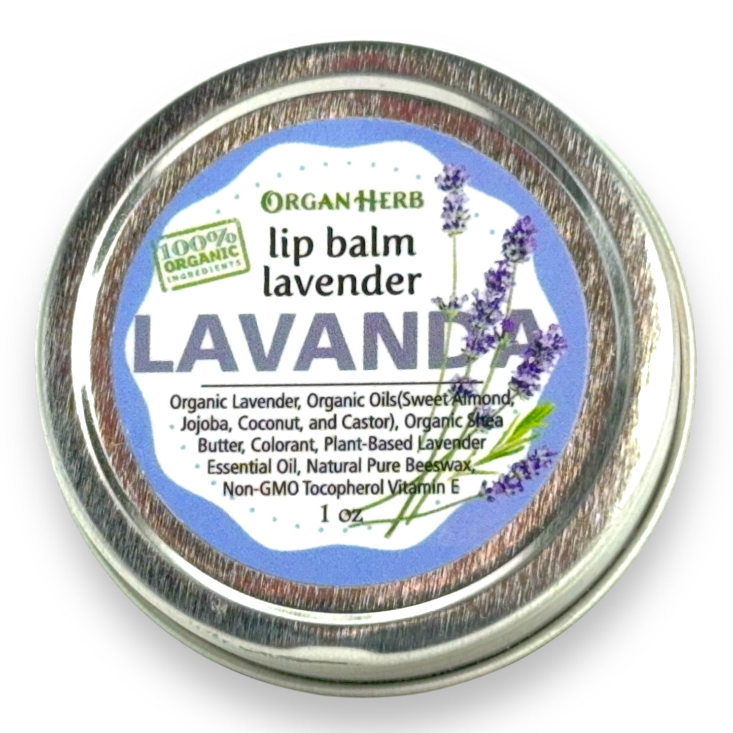 OrganHerb Organic Lavender Lip Balm 1 oz – Calming Hydration with Pure Lavender Essence - OrganHerb