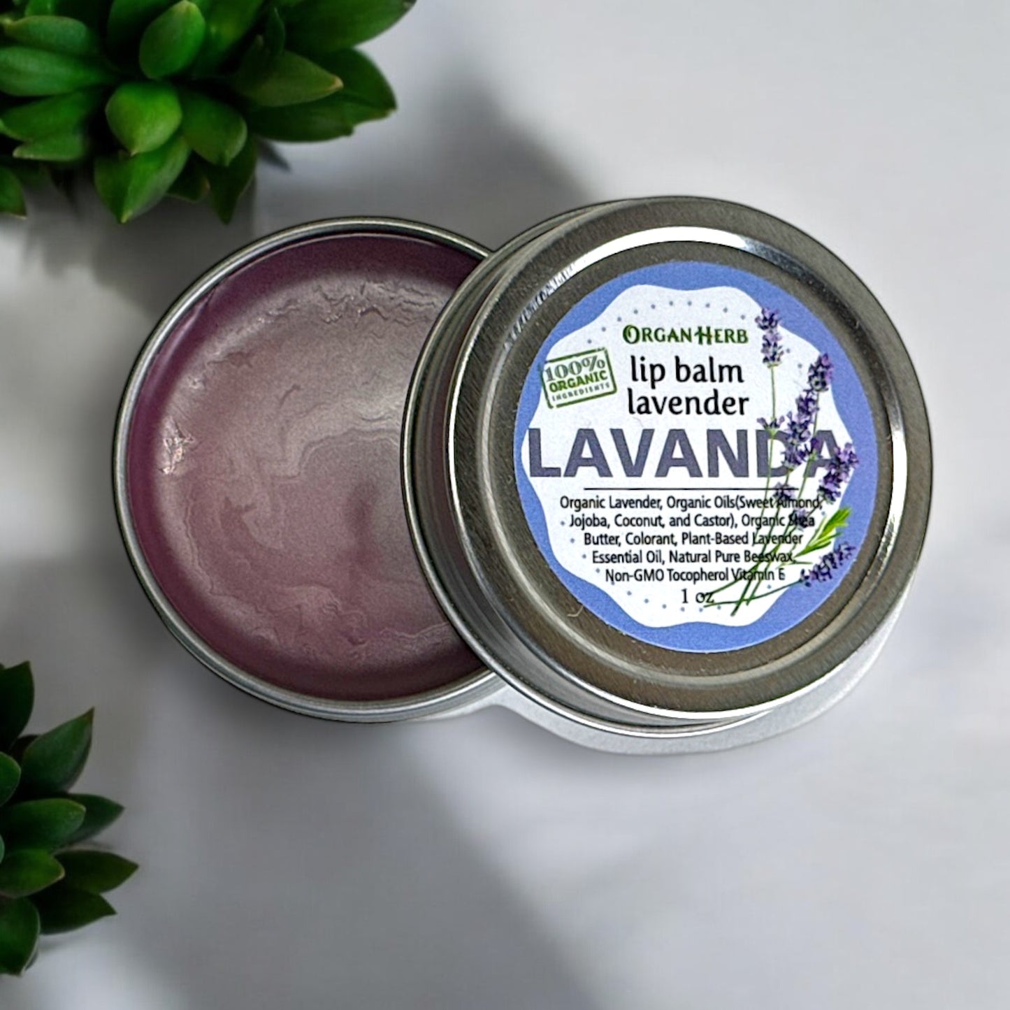 OrganHerb Organic Lavender Lip Balm 1 oz – Calming Hydration with Pure Lavender Essence - OrganHerb