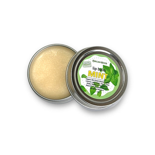 OrganHerb Organic Mint Lip Balm 1 oz – Refreshing Hydration with Pure Peppermint Essence - OrganHerb