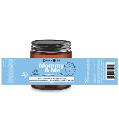 OrganHerb Organic Mommy & Me – Baby Balm with Calendula, Plantain, Chickweed, St. John's Wort – 4 oz