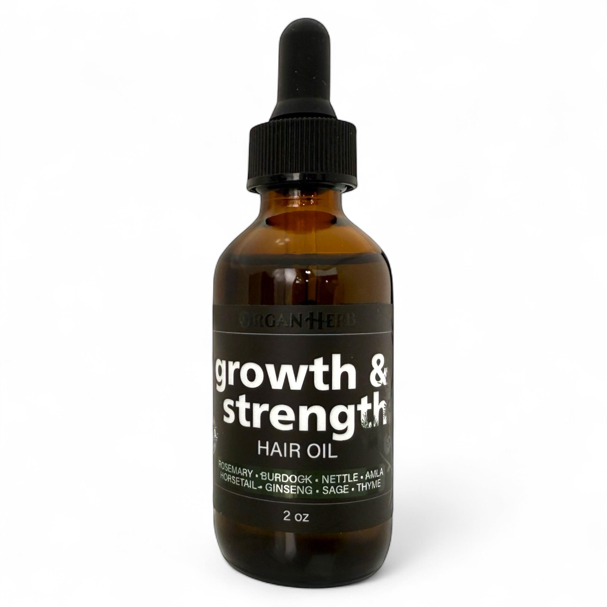 OrganHerb Organic Herbal Hair Oil – Strengthening & Nourishing Blend with Rosemary, Amla, Burdock Root, Nettle & Ginseng – 2 oz - OrganHerb
