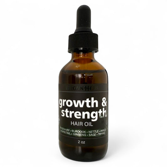 OrganHerb Organic Herbal Hair Oil – Strengthening & Nourishing Blend with Rosemary, Amla, Burdock Root, Nettle & Ginseng – 2 oz - OrganHerb