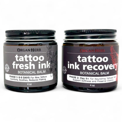 OrganHerb Organic Tattoo Balm Phase 2 – Ink Recovery Botanical Balm for Tattoo Aftercare – 4 oz - OrganHerb
