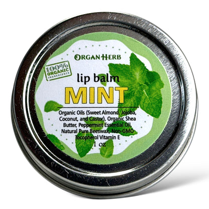 OrganHerb Organic Mint Lip Balm 1 oz – Refreshing Hydration with Pure Peppermint Essence - OrganHerb